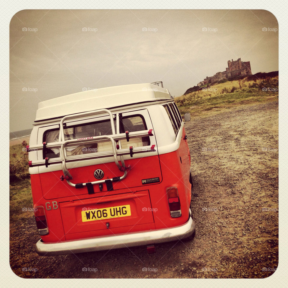 beach castle campervan bamburgh by ianbeattie