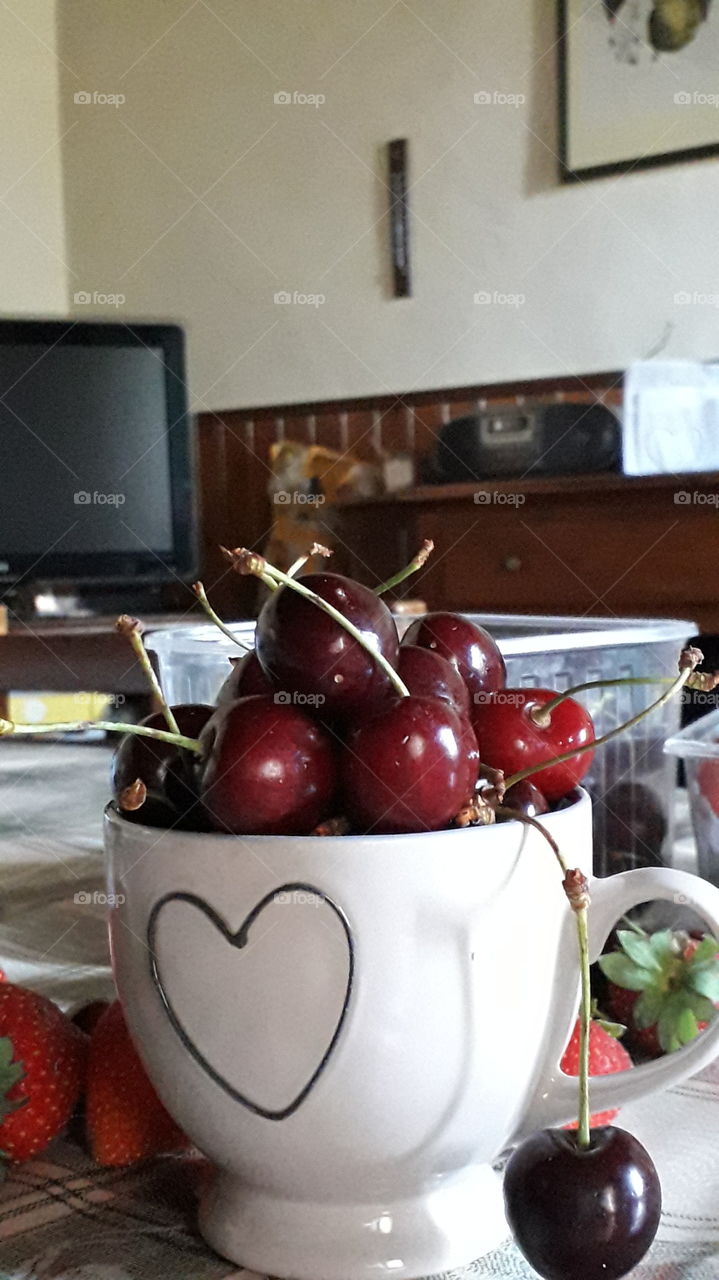 cherries and strawberries