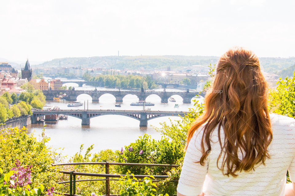 My wife in Prague 