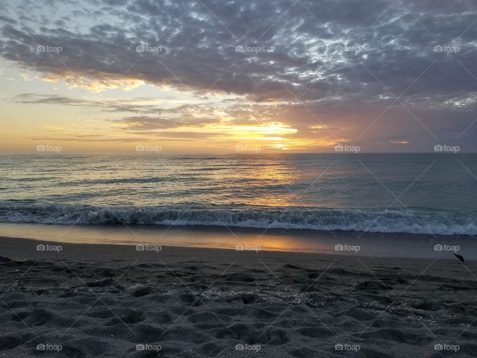 beach sunset clouds