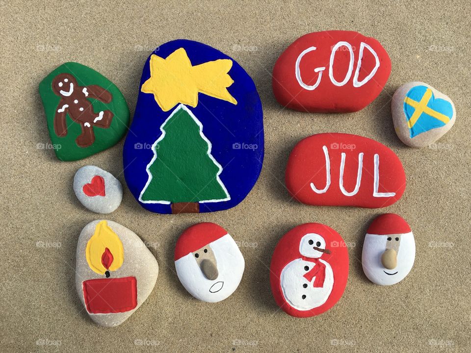God Jul on stones 