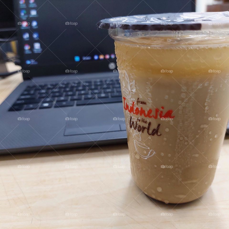 iced coffee sweetened with palm sugar