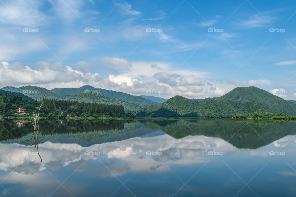 Beauty lake and mountain scape in Thailand