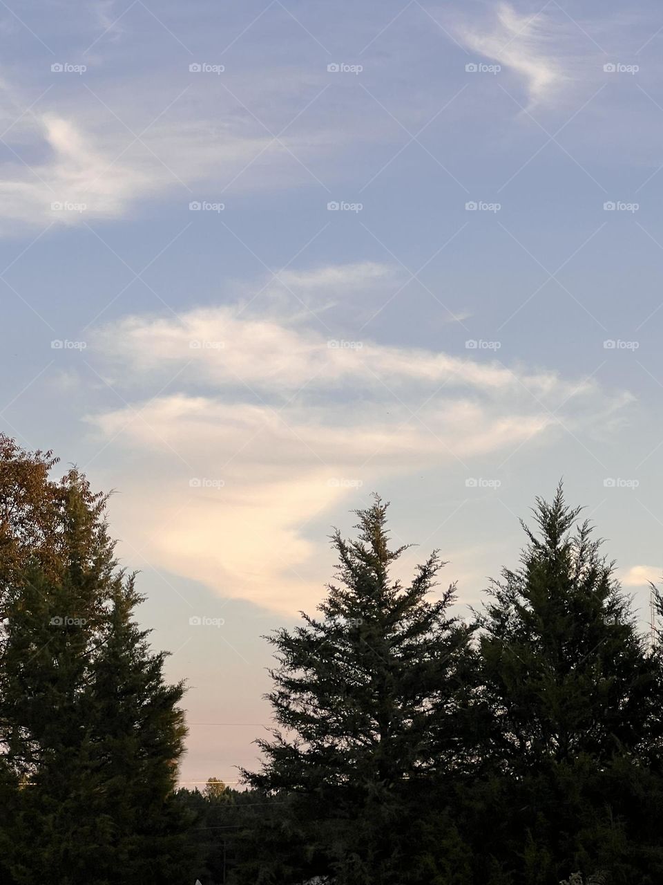 Tornado shaped cloud