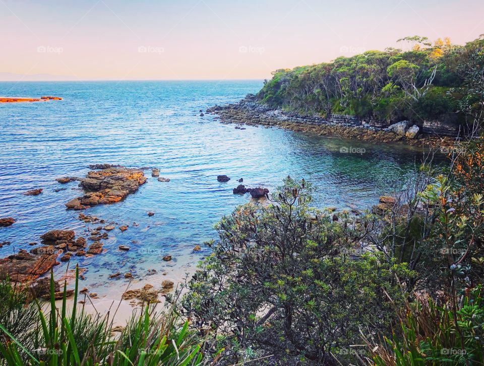 The hidden beach with blue sea