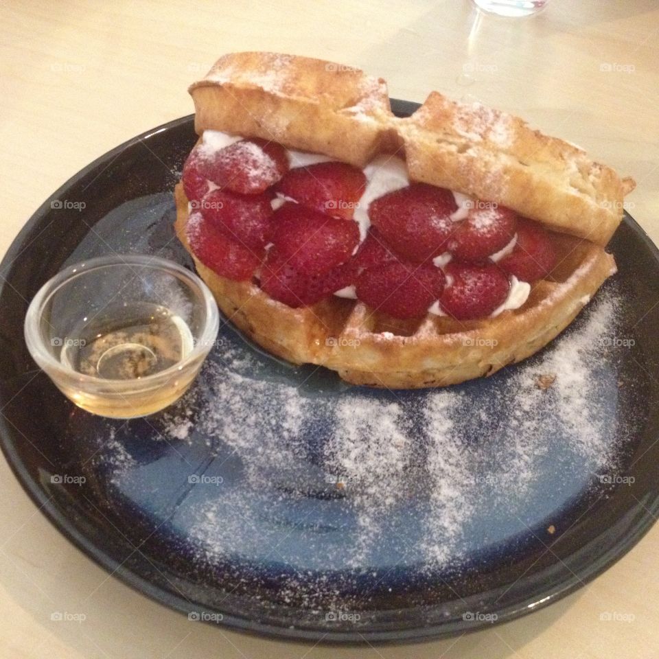 Strawberry waffle @ Soft Launch Cafe