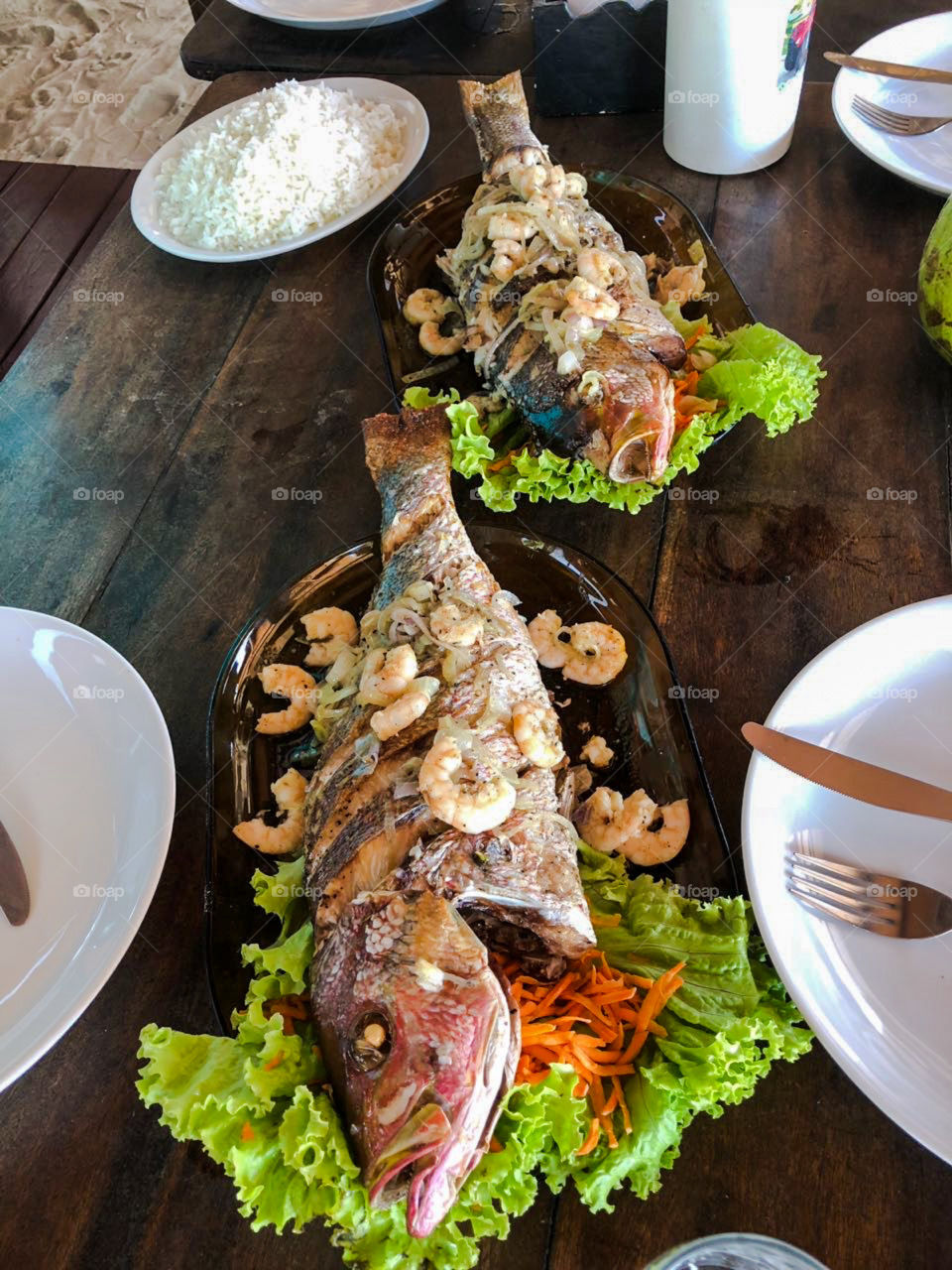 Fish with shrimp. Brazil 