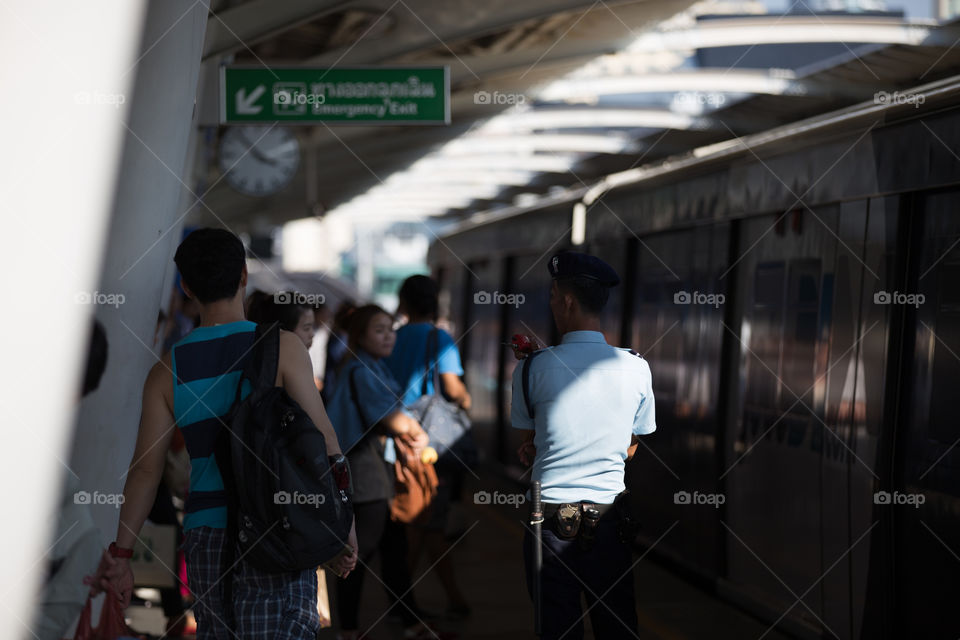 Security at BTS public train station 