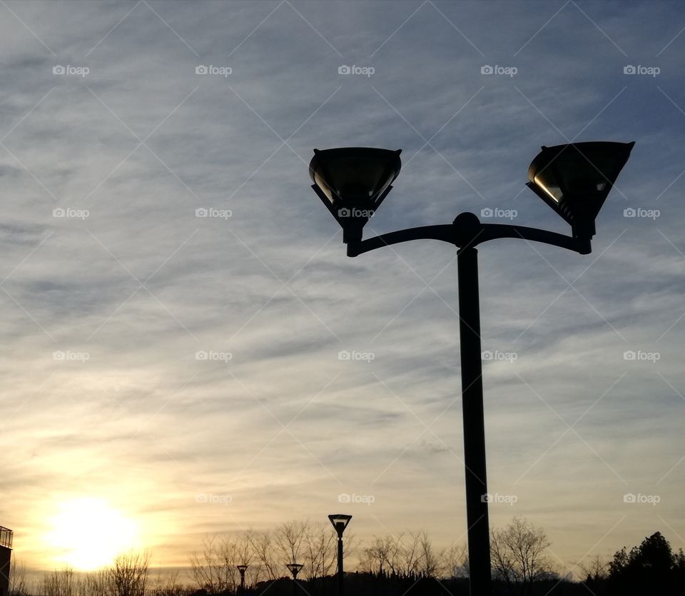 Sunset with a cloudy sky