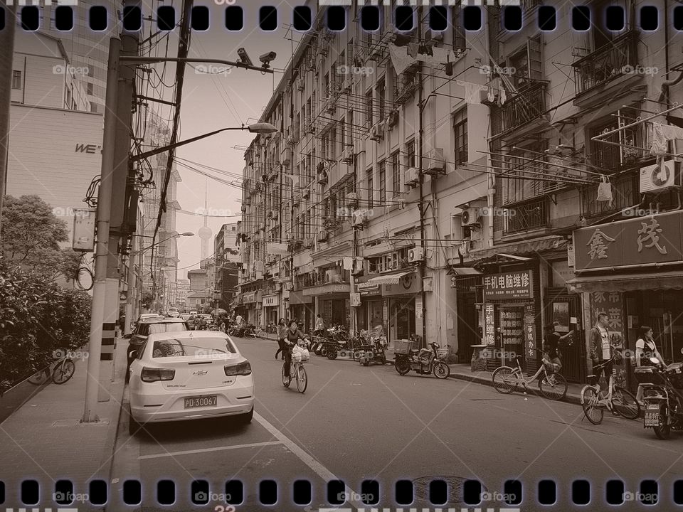 The backstreets of Shanghai, China.