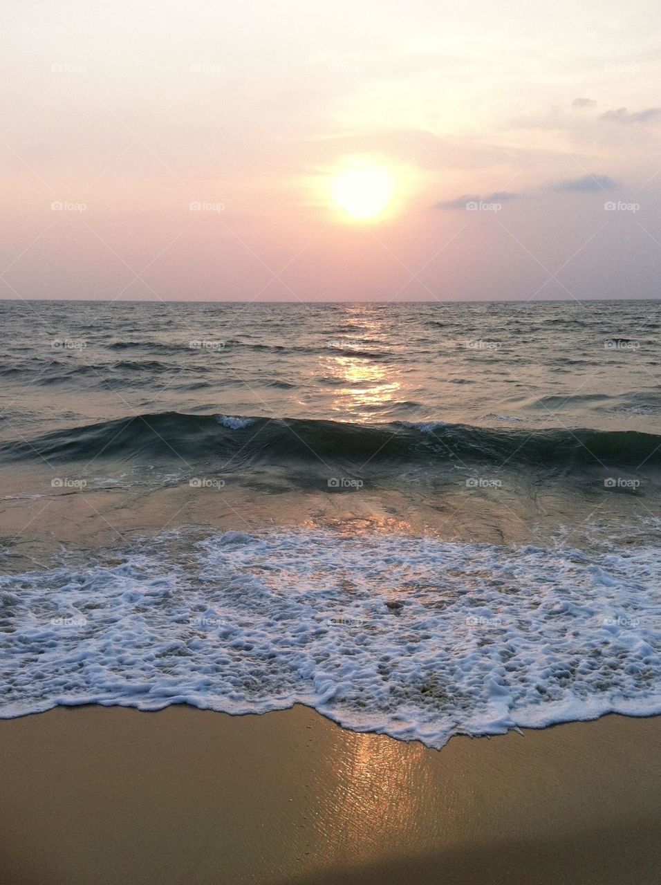 Last summer evening on the beach