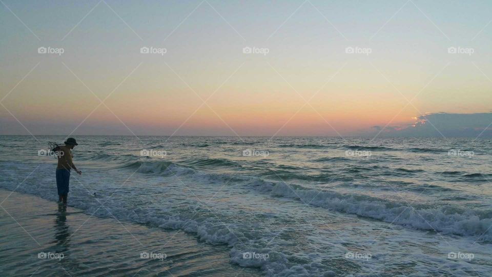 Sea, Beach, Sunset, Water, Ocean