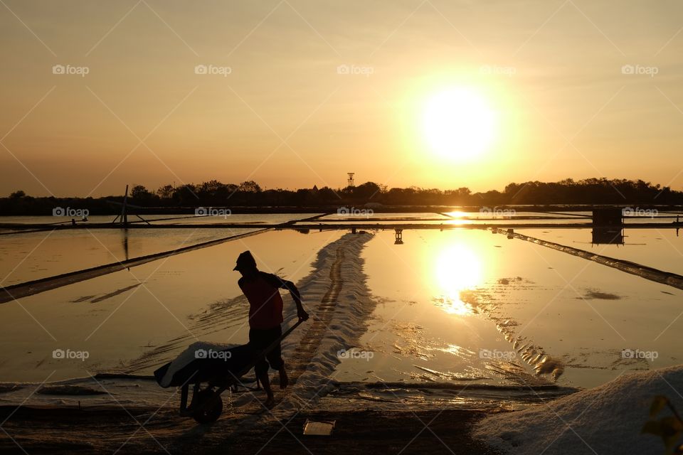 Sunset in the Salt pond