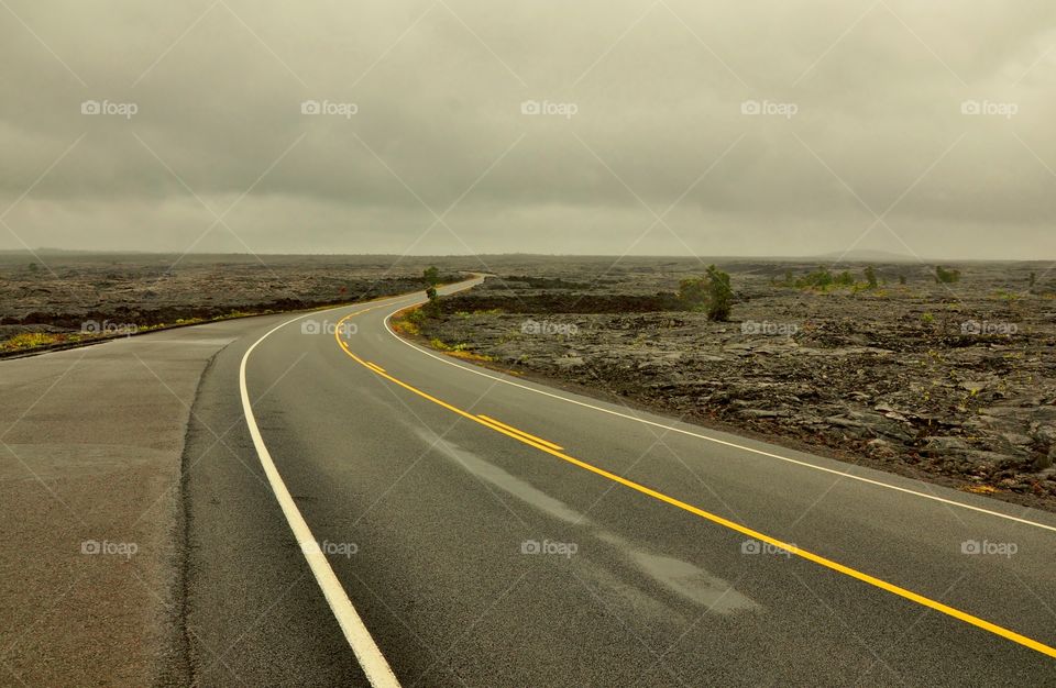 Road through volcano