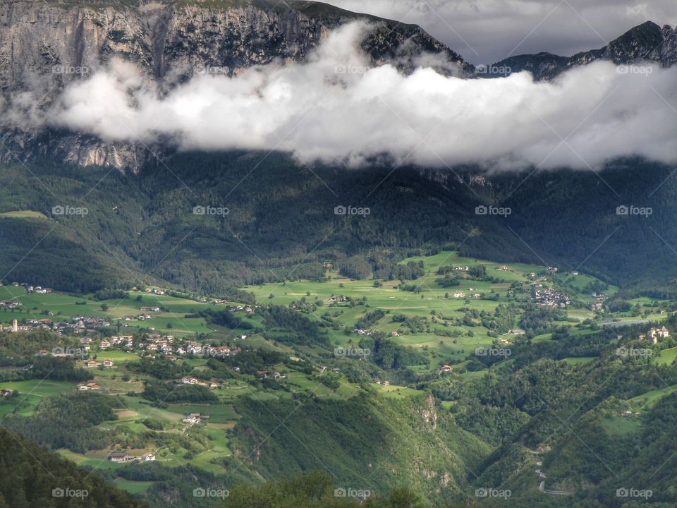 Cloud surrounded mountain