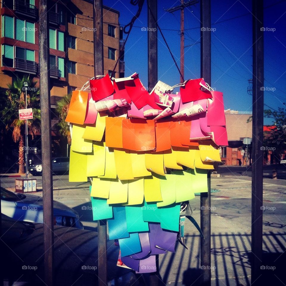 Rainbow paint samples heart