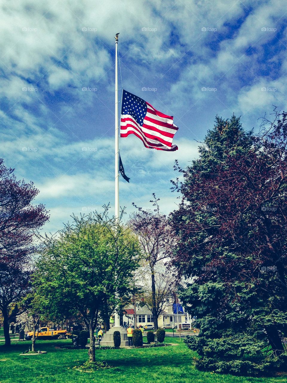 Raising the flag. May Day