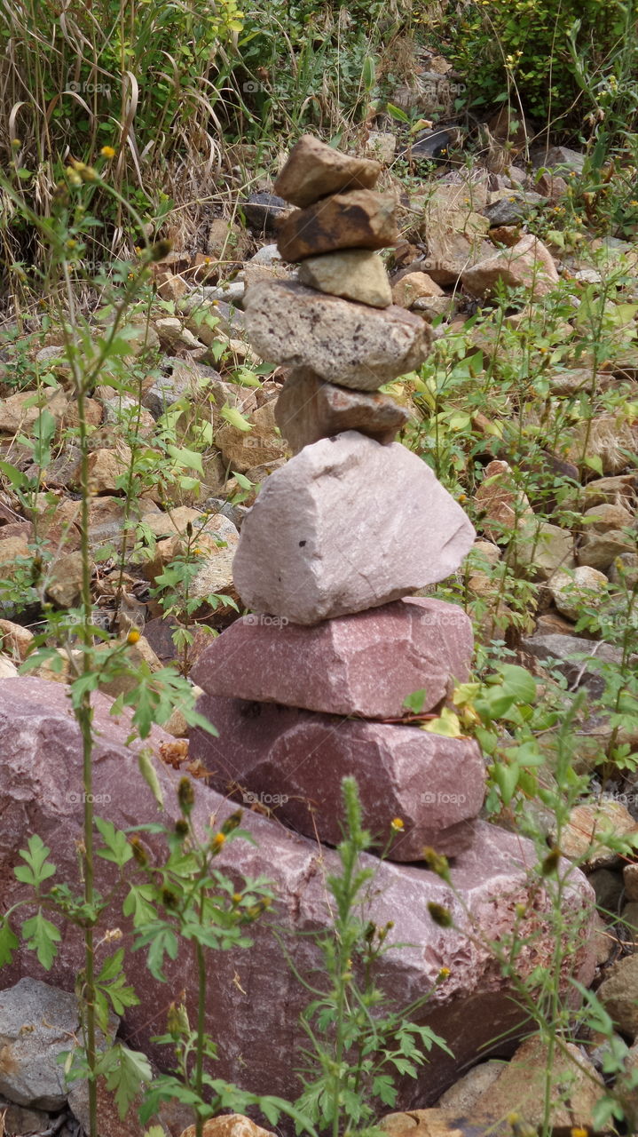 Standing Rocks. Rocks piled on top of each other.