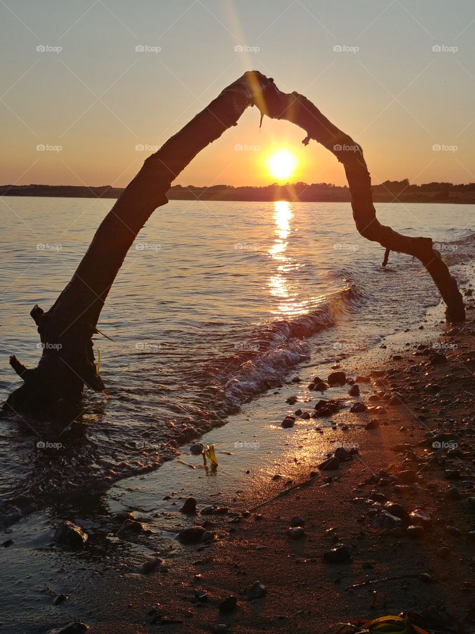 Ast Strand Sonnenuntergang Farben orange leuchten romantisch wasser water Sun Sommer mabend