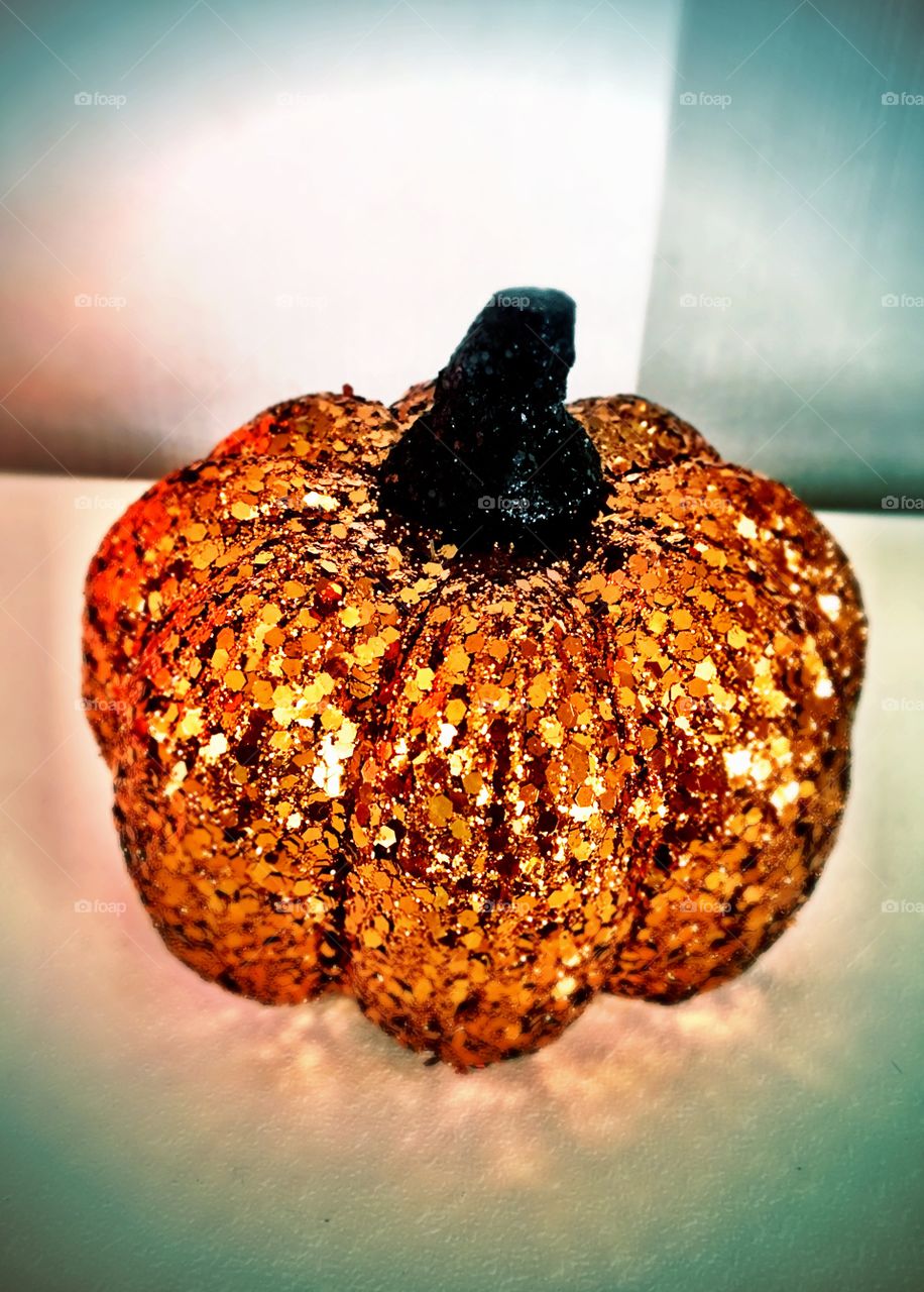 Sparkly pumpkin ornament
