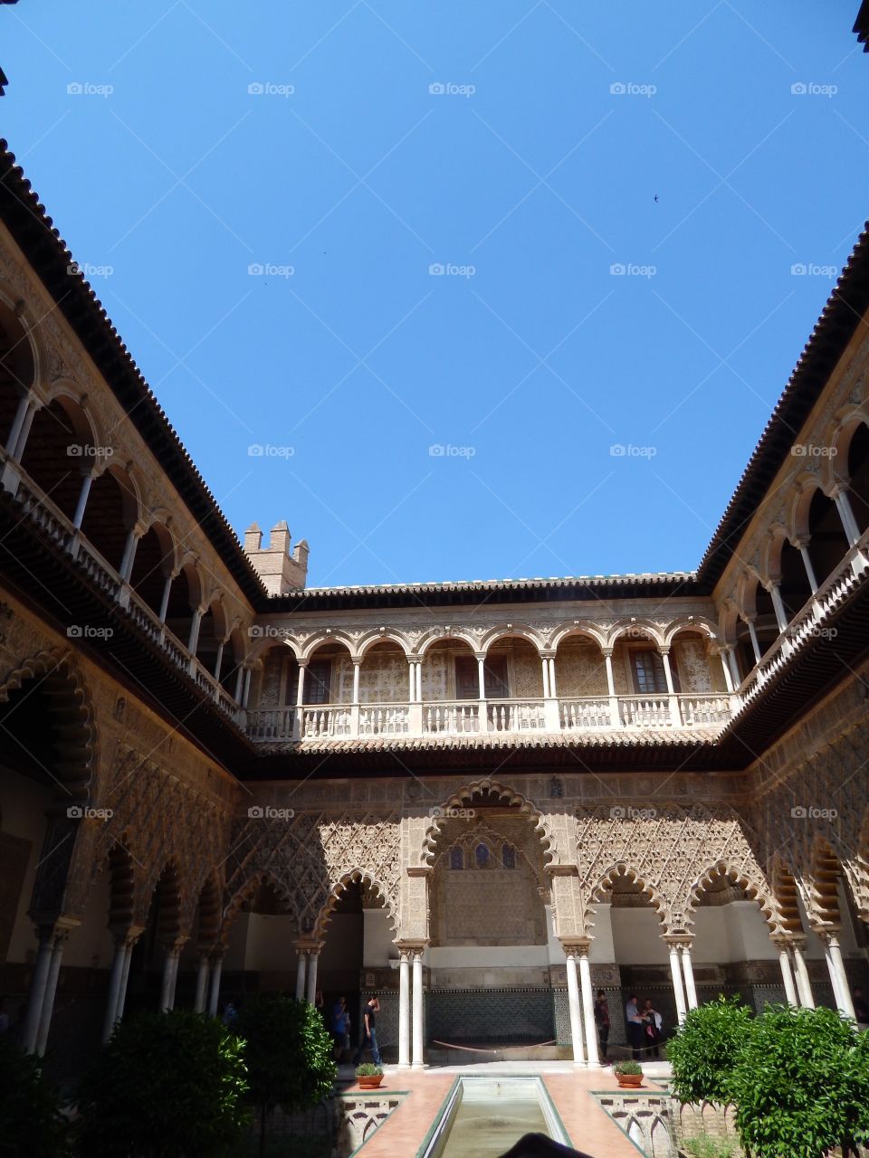 Inside the ancient moorish palace in Sevilla, Spain 