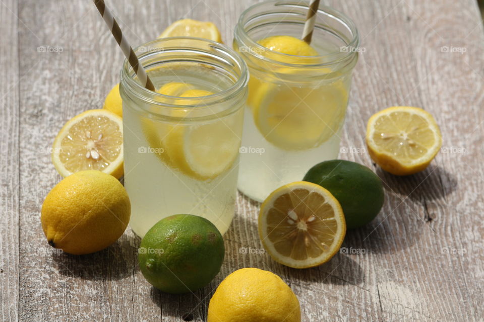 Ice cold freshly squeezed lemonade