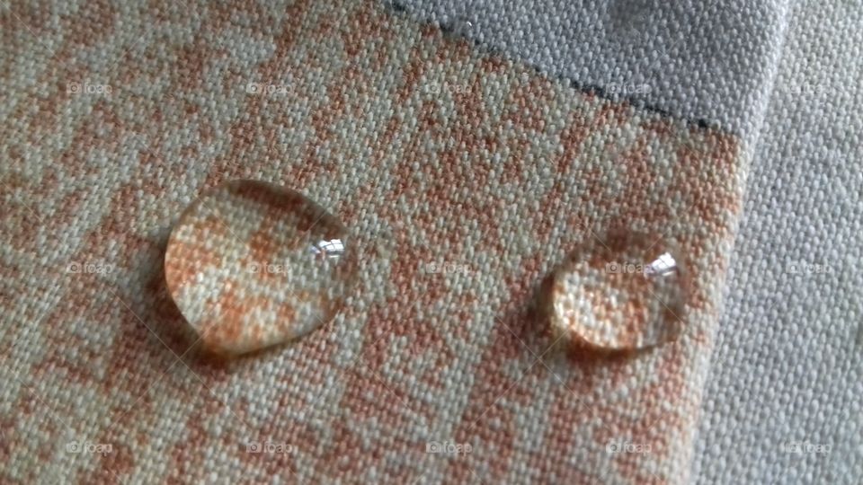 water drops on clothing