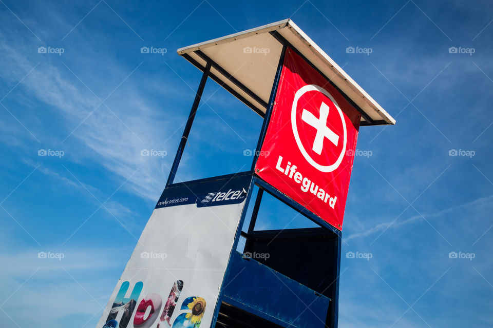 Lifeguard Tower. Guard tower against blue sky