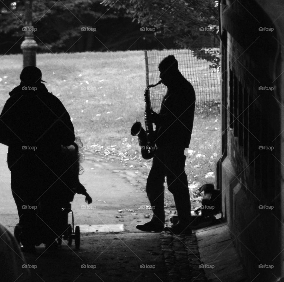 Saxophone player silhouette 