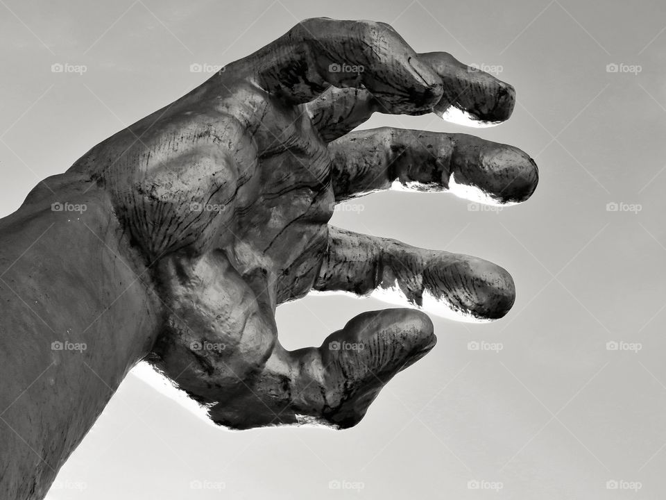 close up of statue's hand - Viterbo Italy