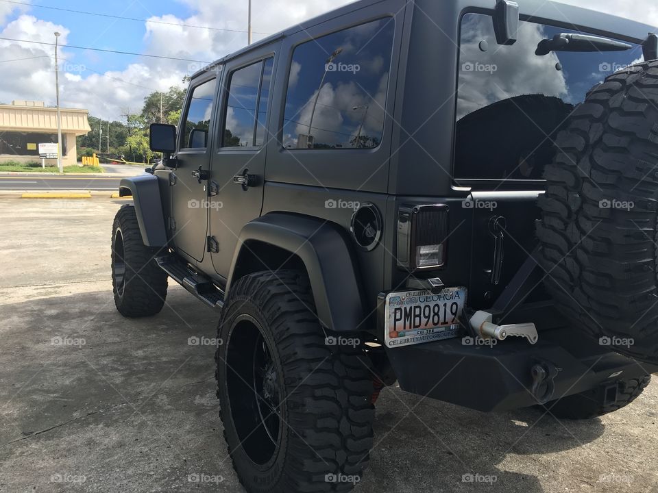 1 of 78 photos in this album of this matte black monster jeep. 