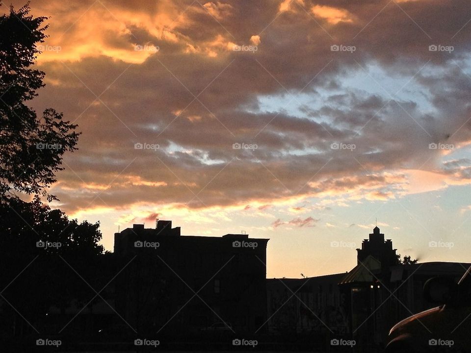 tree sunset church building by 5hels