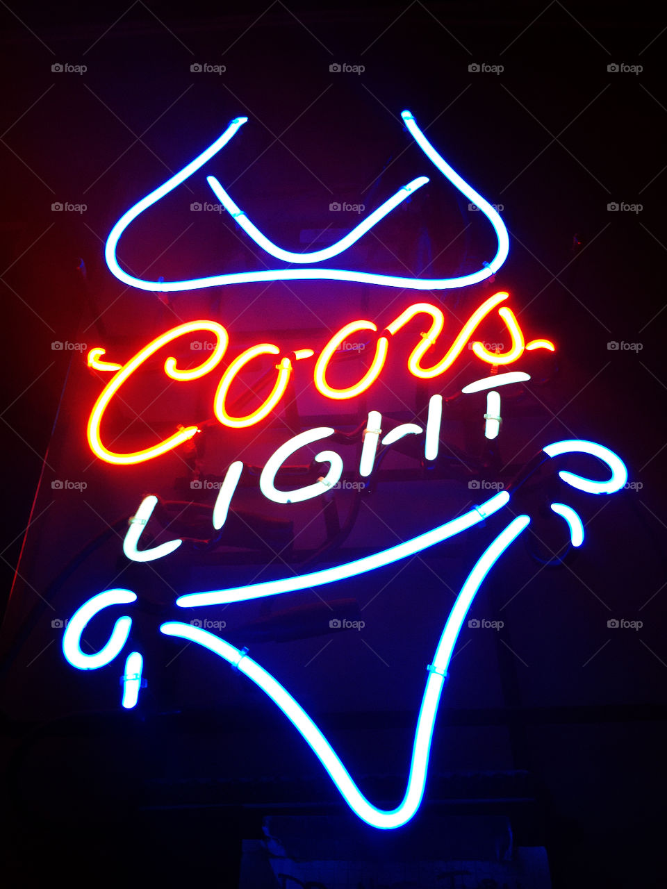 Neon Coors light sign.