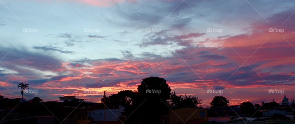 Sun setting over San Jose, Costa Rica