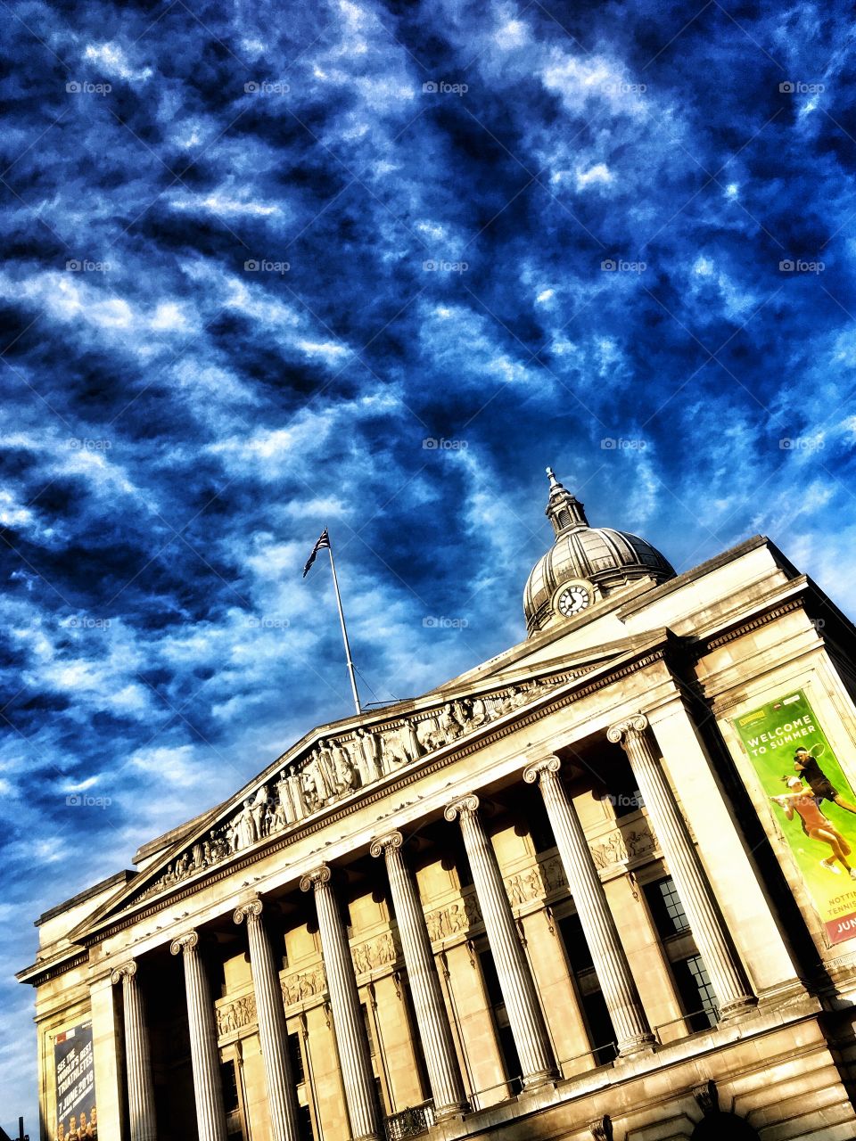 Dramatic sky above council house