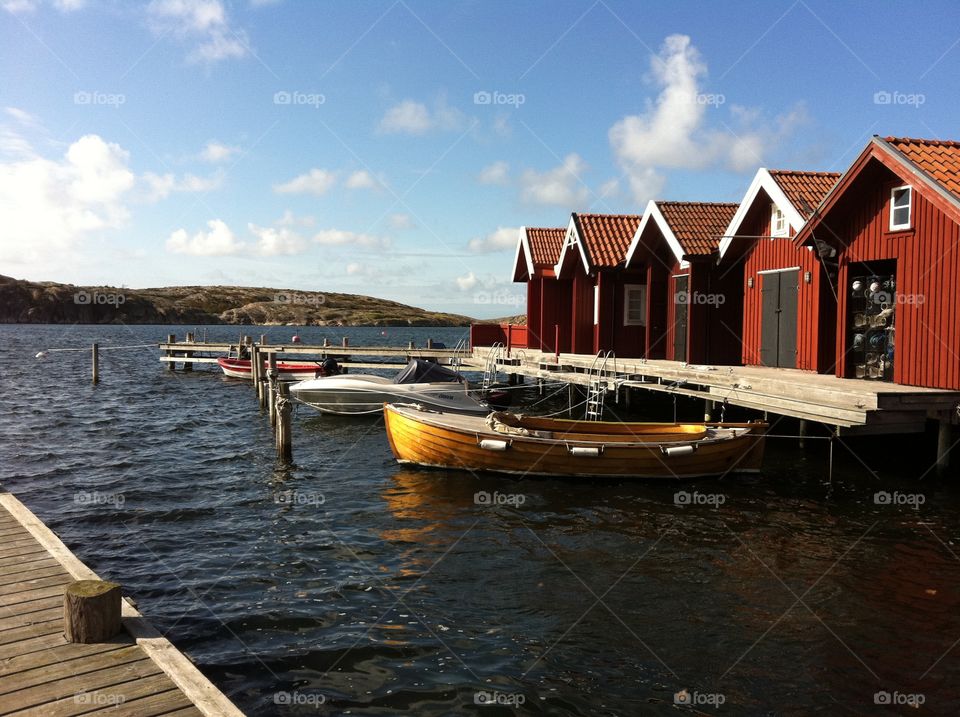 Boats and boat house in Sweden