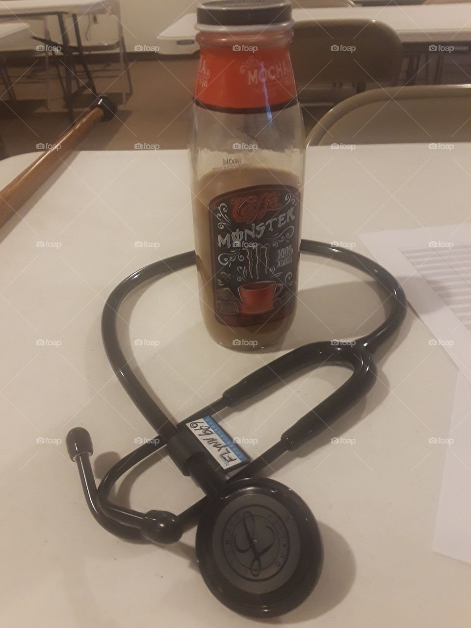 stethoscope and coffee