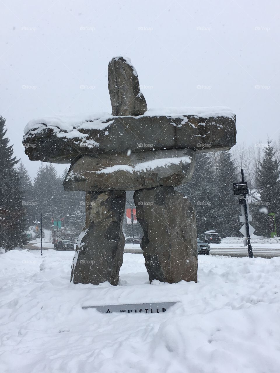 Outdoor art on a snowy day 