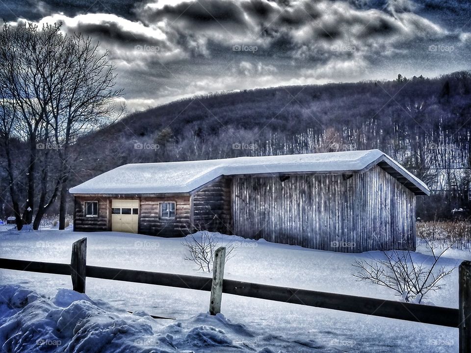 Berkshires Winter Barn