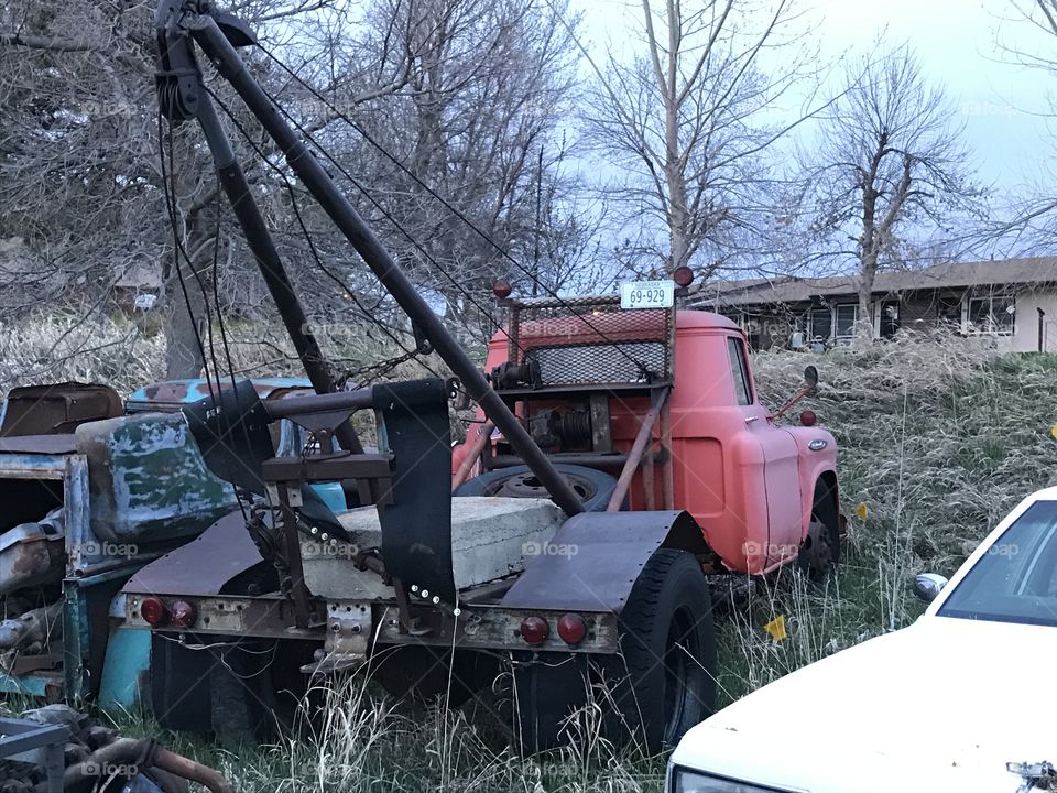 An abandoned tow truck spotted in Nebraska