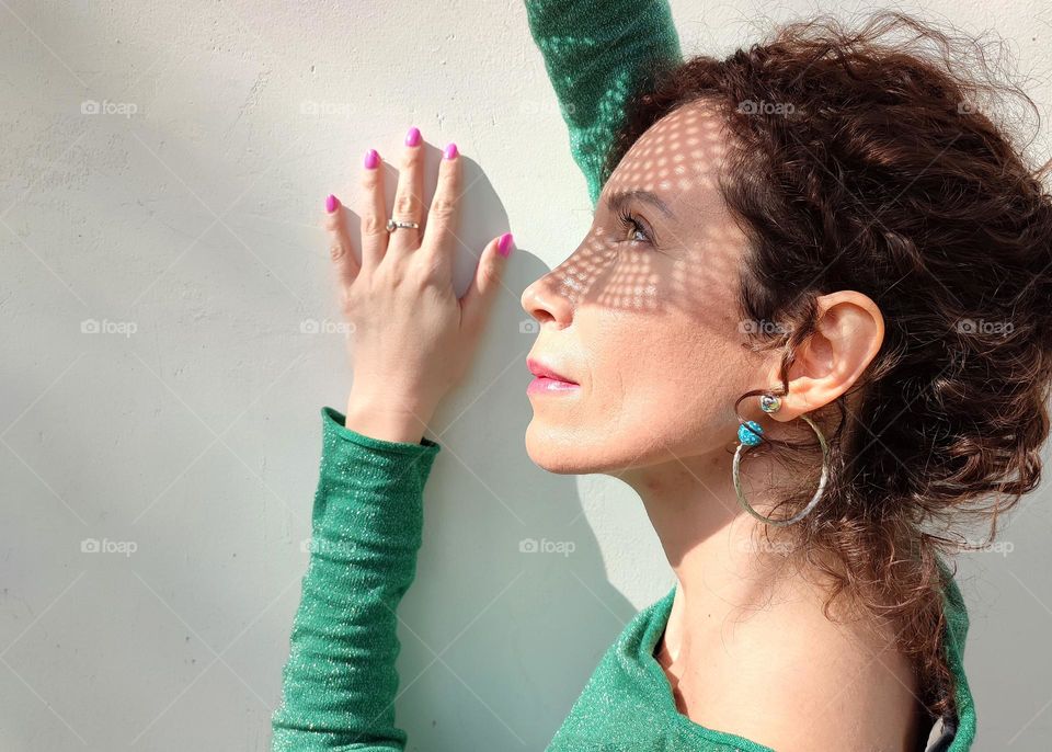 Portrait, Woman Face in Shadow