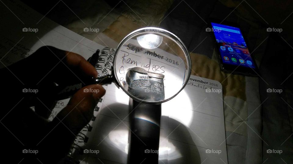 Looking, magnifying glass, reading