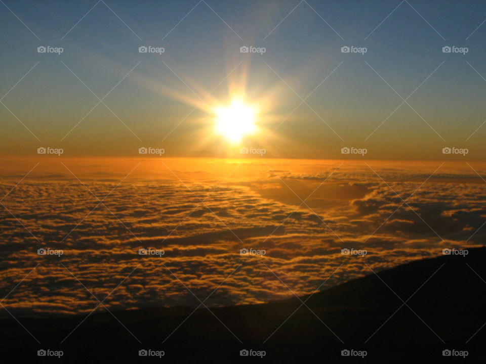Sunrise from the summit of mount Kilimanjaro 
