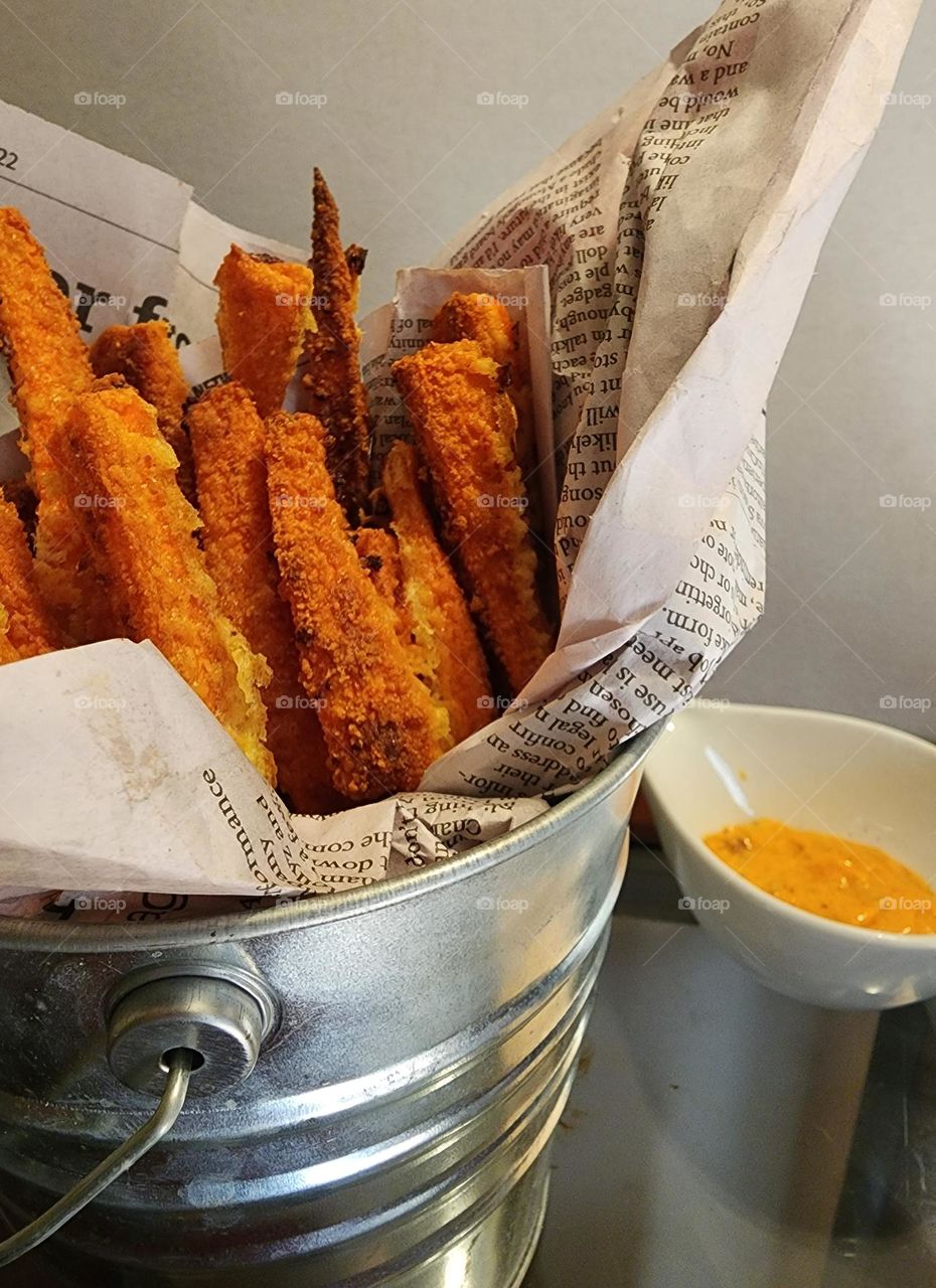 Homemade parmesan carrot fries.