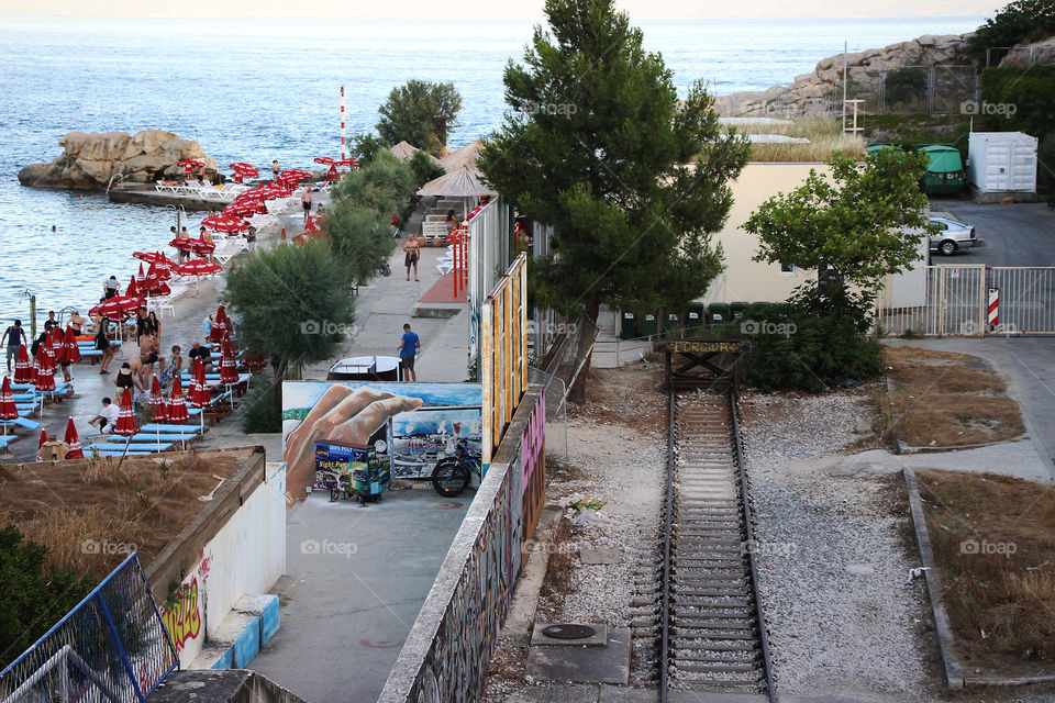 Because of the end of the railway, nearby beach called railroader by locals