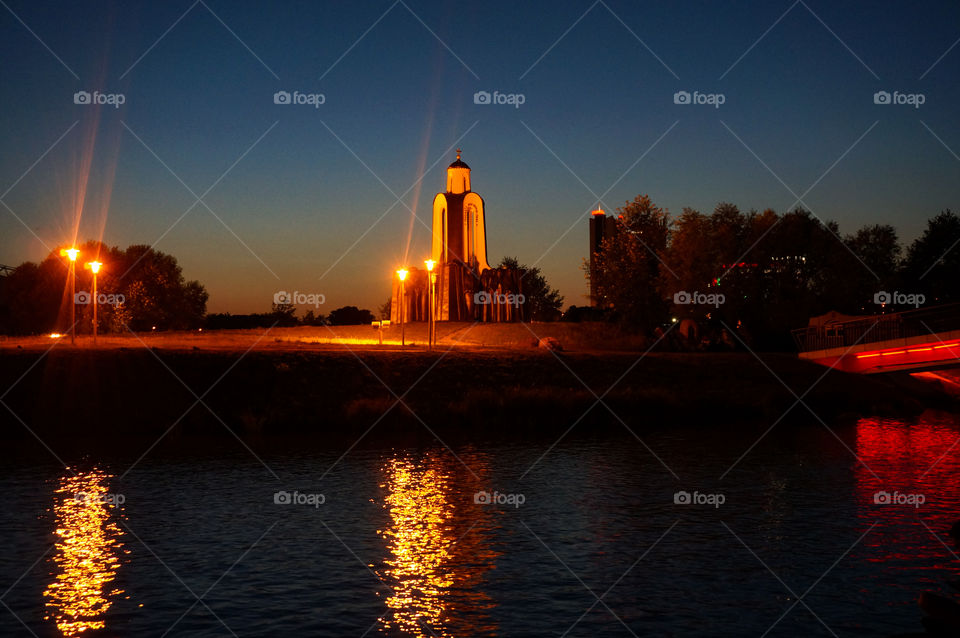 Minsk  night cityscape