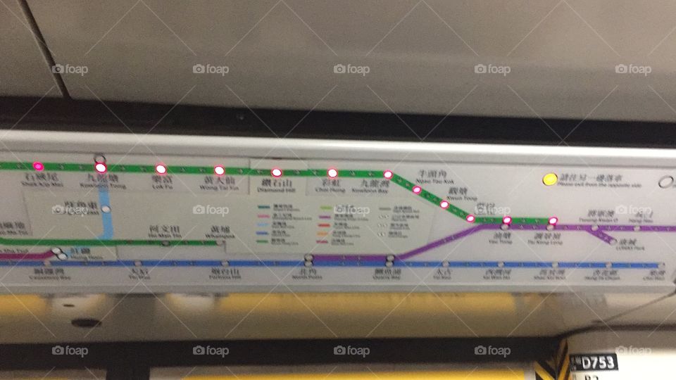 The Train in Hong Kong. 