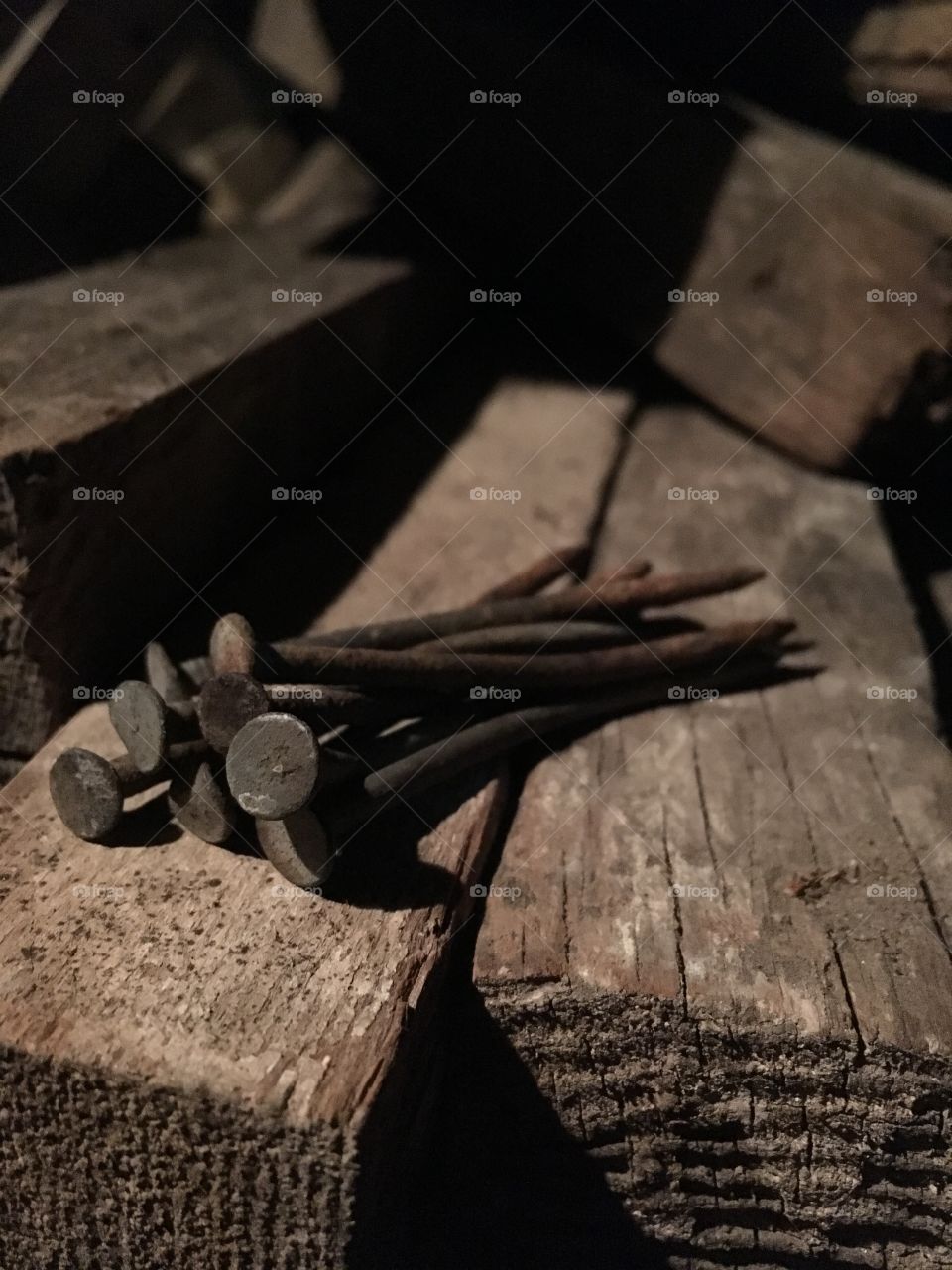 Some nails I found in this reclaimed redwood. 