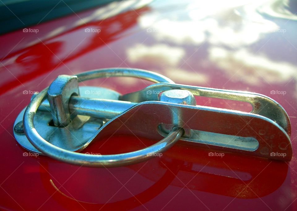 Close-up of race car bonnet