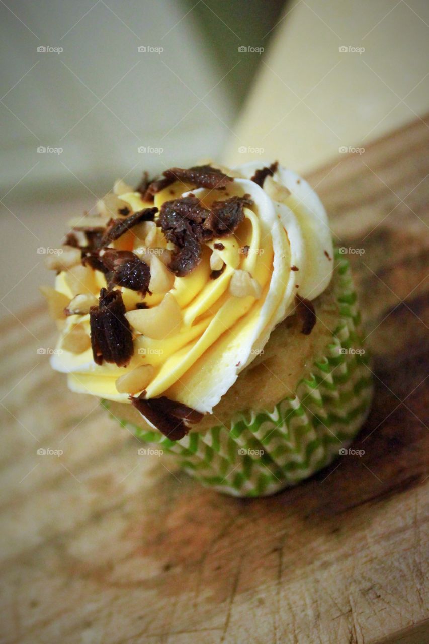 My 1st cupcake i made!  Choco banana cupcake ❤
